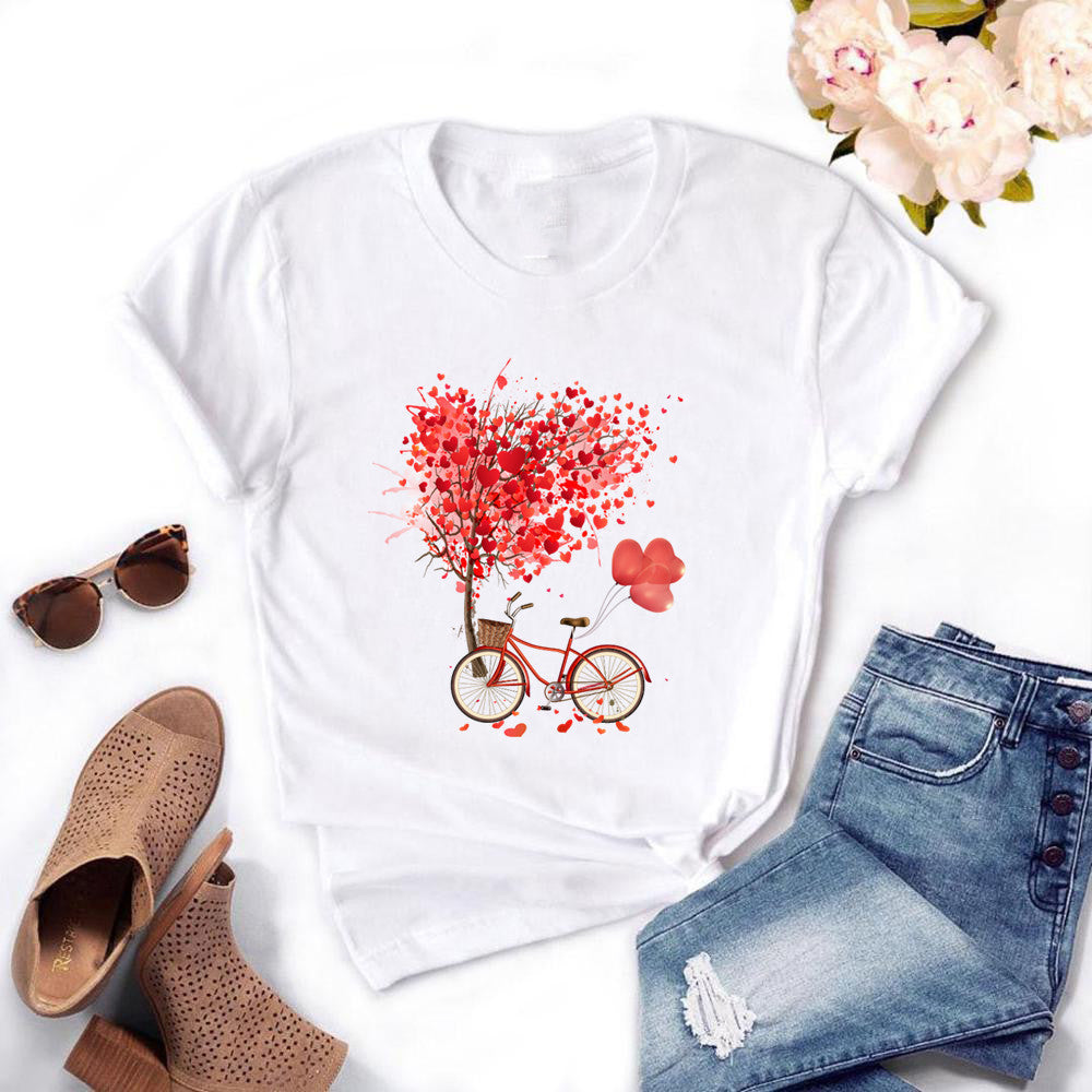 Women'S Bike Fashion Black T-Shirt Girl Harajuku Korean Graphic Top