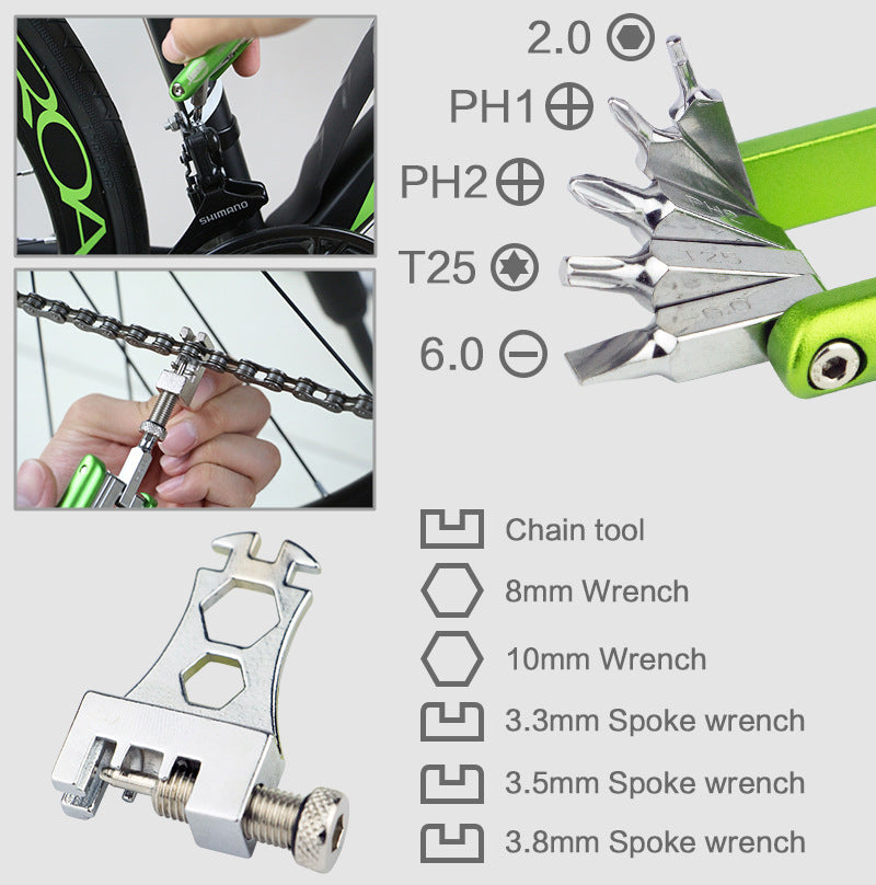 Jiecome Pj1001 Bicycle Repair Tool 11 In 1 Screwdriver Set