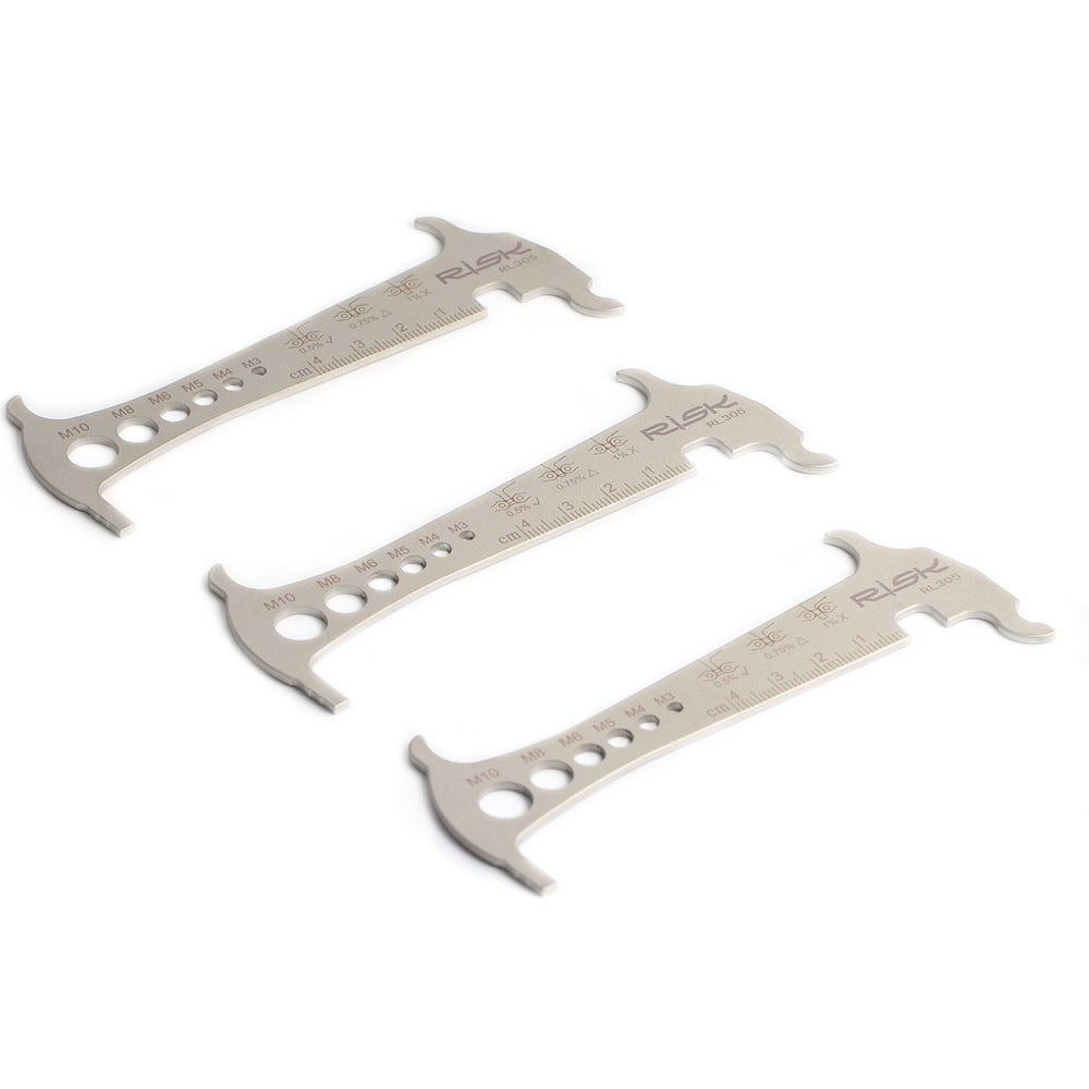 Risk Stainless Steel Go No-go Bike  3 In 1 Chain Checker Bike Road Bicycle Chain Wear Loss Indicator Checker W Chain Hook