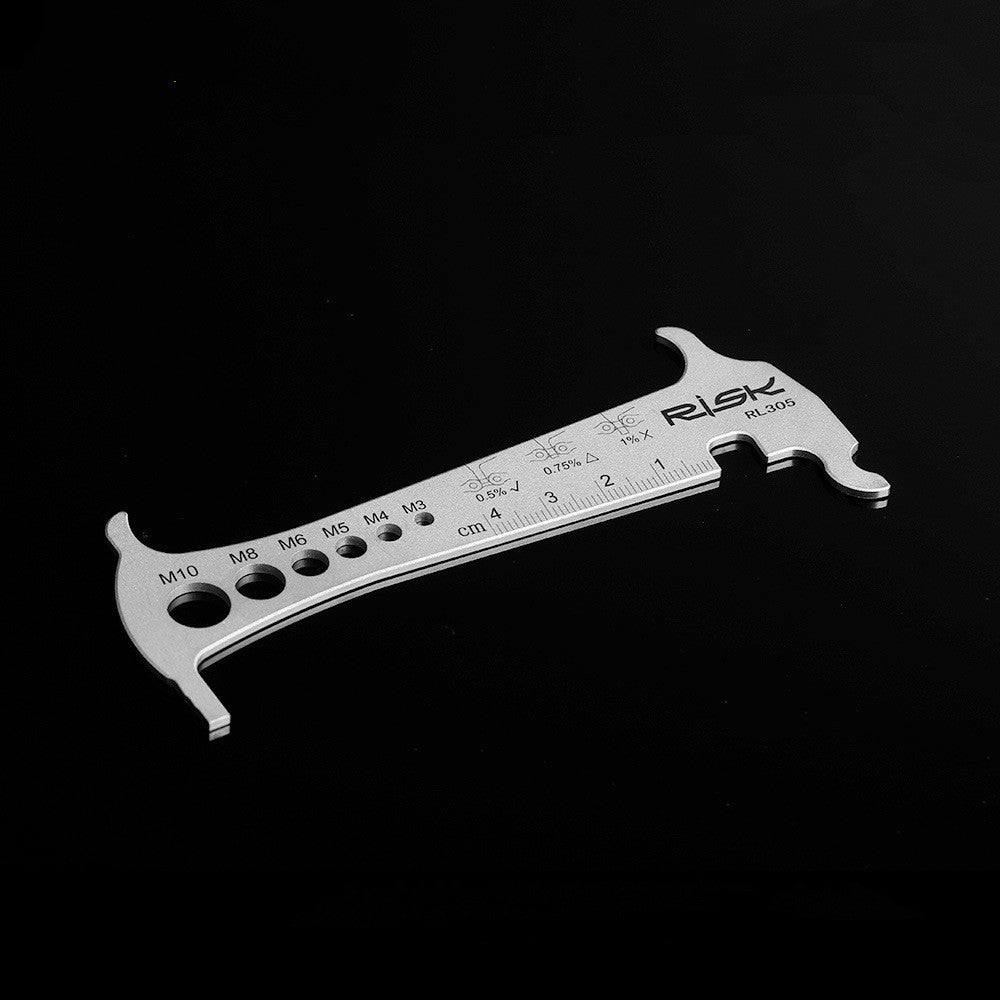 Risk Stainless Steel Go No-go Bike  3 In 1 Chain Checker Bike Road Bicycle Chain Wear Loss Indicator Checker W Chain Hook