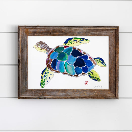 Coastal Art Sea Turtle Fish Ocean Artist Inspired
