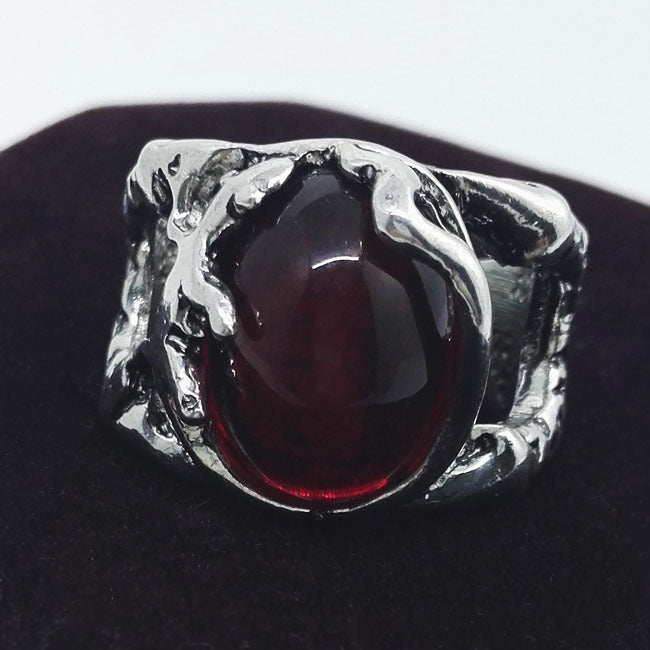 Inlaid ruby ring