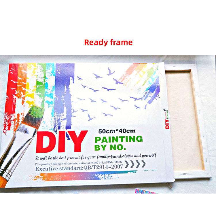 DIY digital painting boat series global red Venice