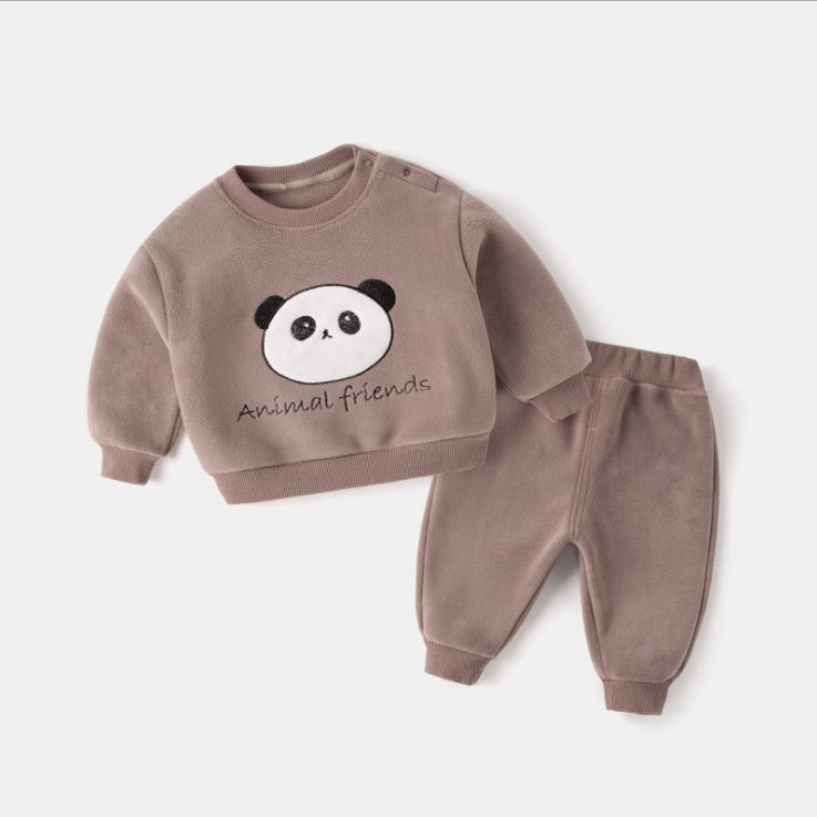 Baby long sleeve suit autumn winter boys and girls autumn fleece