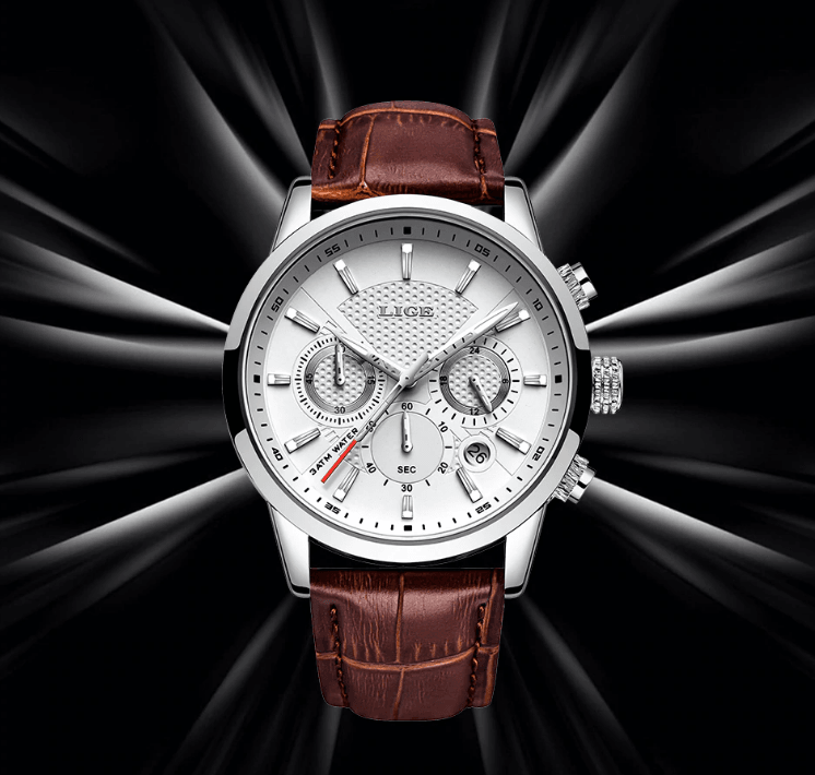 Men's  Waterproof Watch With Chronometers Day View Sport Analog Watches Excellent Look Perfect Gift For Him