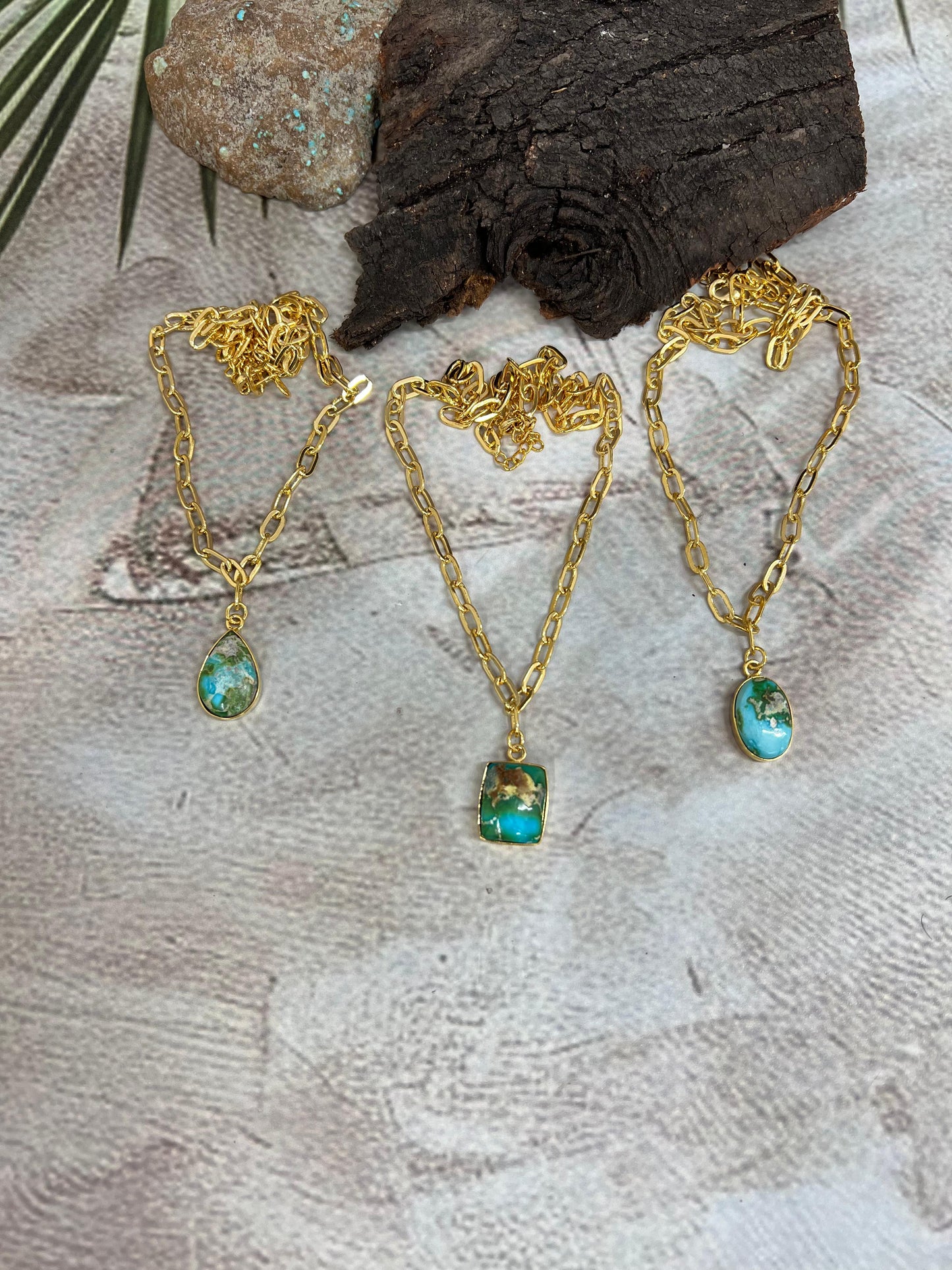“The Golden Collection” Handmade Natural Sonoran Mountain Turquoise Necklace