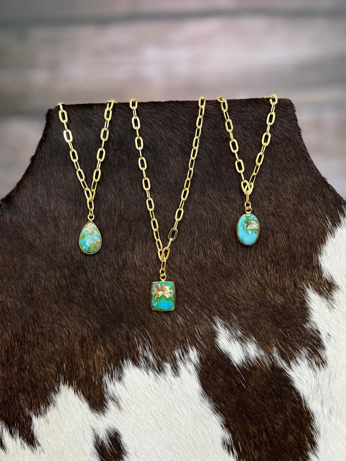 “The Golden Collection” Handmade Natural Sonoran Mountain Turquoise Necklace