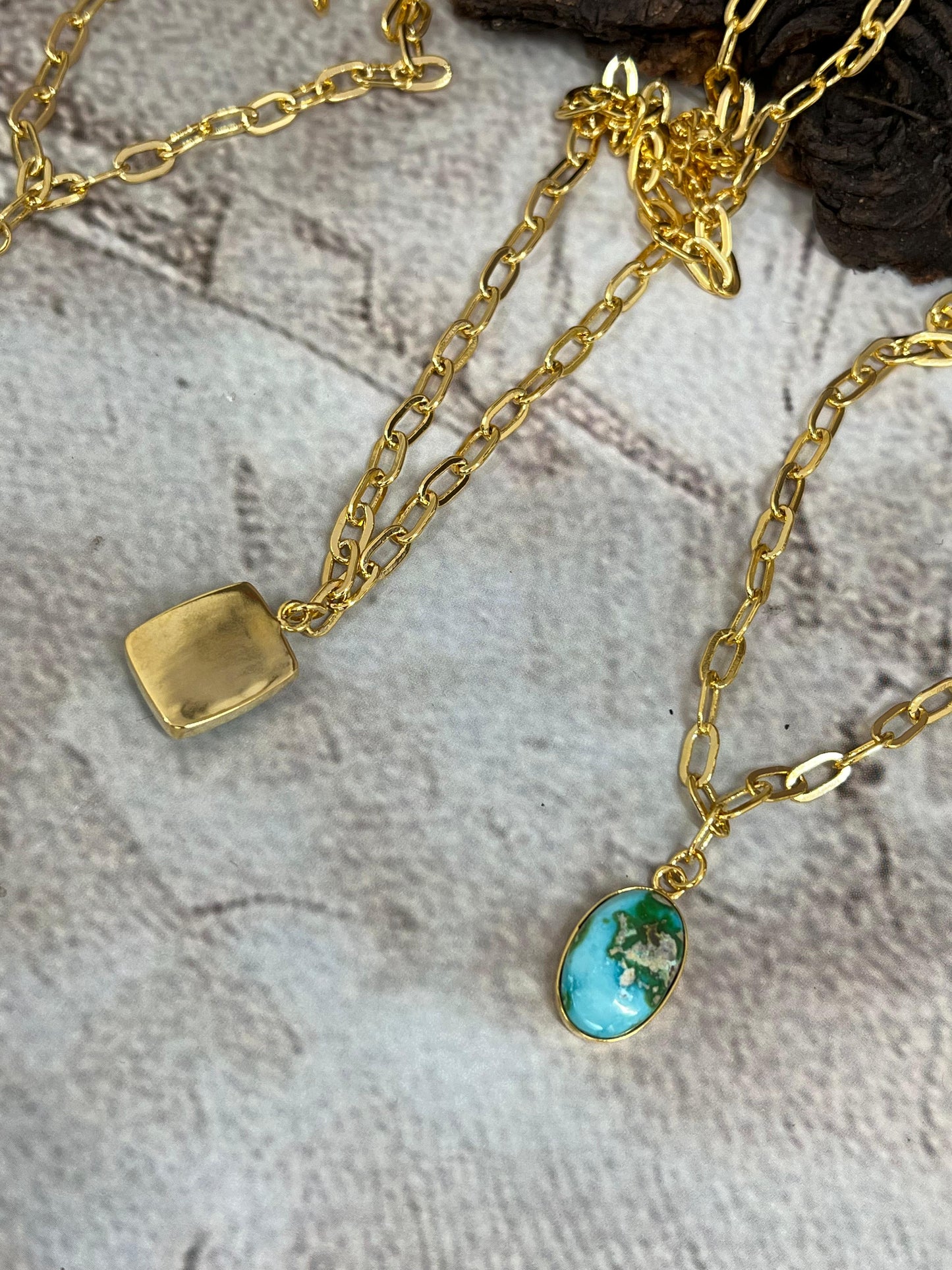 “The Golden Collection” Handmade Natural Sonoran Mountain Turquoise Necklace