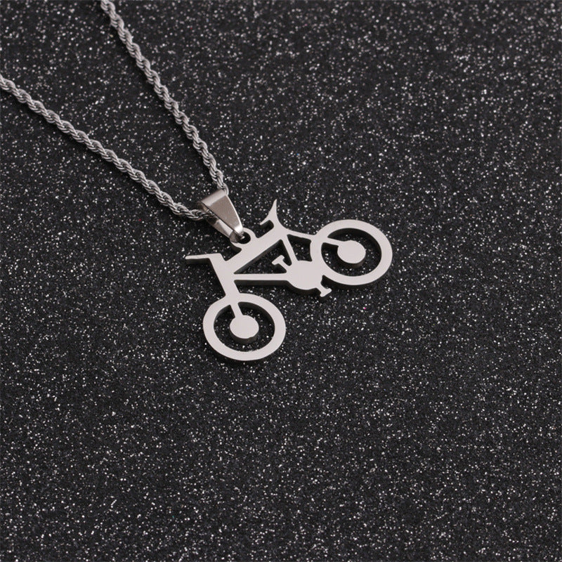 Titanium Steel Hip Hop Bike Pendant Fully Polished