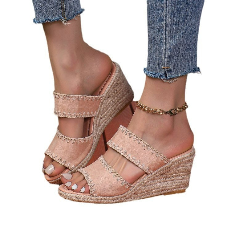 Hemp Rope Retro Fashion Plus Size Women's Slippers