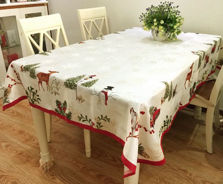 European Pastoral New Year Spring Festival Christmas Deer Round Table Rectangular Table Cloth