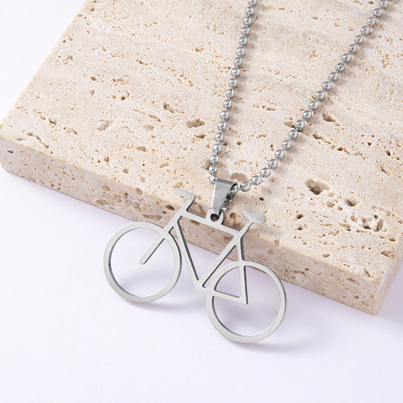 Stainless Steel Mountain Bike Necklace Bead Necklace