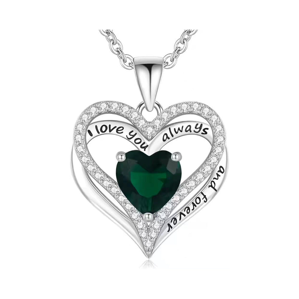 Heart-to-heart Color Double-layer Pendant Necklace
