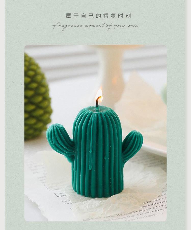1pc Cactus Candle Handmade Delicate Cactus Candles For Birthday Party Wedding Spa Home Decoration Romantic Cute Soy Wax Aromatherapy Small Scented Relaxing Birthday Wedding Party Gift Home Decor