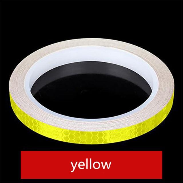 1PC Car Styling Reflective Stripe Tape Motorcycle Bike Body Rim Wheel Stripe Tape Stickers Decorative Reflective Wheel Rim Stripe Decal Sticker for Motorcycle Wheels Car Cycling Bike Bicycle Night Safety Decoration Stripe Universal Blue Red Yellow
