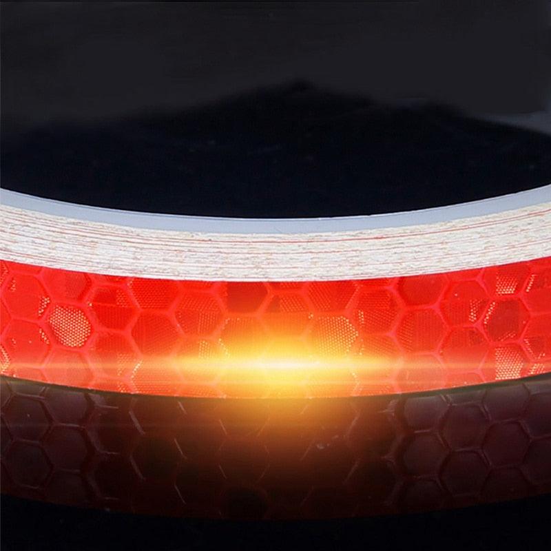 1PC Car Styling Reflective Stripe Tape Motorcycle Bike Body Rim Wheel Stripe Tape Stickers Decorative Reflective Wheel Rim Stripe Decal Sticker for Motorcycle Wheels Car Cycling Bike Bicycle Night Safety Decoration Stripe Universal Blue Red Yellow