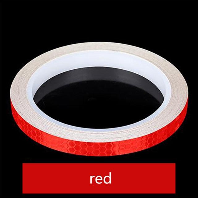 1PC Car Styling Reflective Stripe Tape Motorcycle Bike Body Rim Wheel Stripe Tape Stickers Decorative Reflective Wheel Rim Stripe Decal Sticker for Motorcycle Wheels Car Cycling Bike Bicycle Night Safety Decoration Stripe Universal Blue Red Yellow