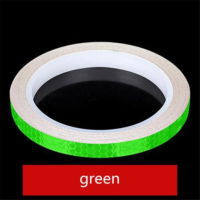 1PC Car Styling Reflective Stripe Tape Motorcycle Bike Body Rim Wheel Stripe Tape Stickers Decorative Reflective Wheel Rim Stripe Decal Sticker for Motorcycle Wheels Car Cycling Bike Bicycle Night Safety Decoration Stripe Universal Blue Red Yellow