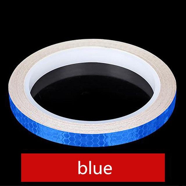 1PC Car Styling Reflective Stripe Tape Motorcycle Bike Body Rim Wheel Stripe Tape Stickers Decorative Reflective Wheel Rim Stripe Decal Sticker for Motorcycle Wheels Car Cycling Bike Bicycle Night Safety Decoration Stripe Universal Blue Red Yellow
