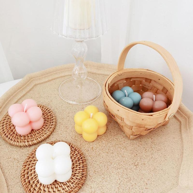1pc Cube Wax Fragrance Candle Bougie Rose Scented Candles Cute Wax Candles Cube Scented Candle Handmade Decorative Candle Hand Poured Scented Candle Home Decor Candle for Bedroom Aesthetic  Home Geometric Decoration Cube Wax Fragrance Candle