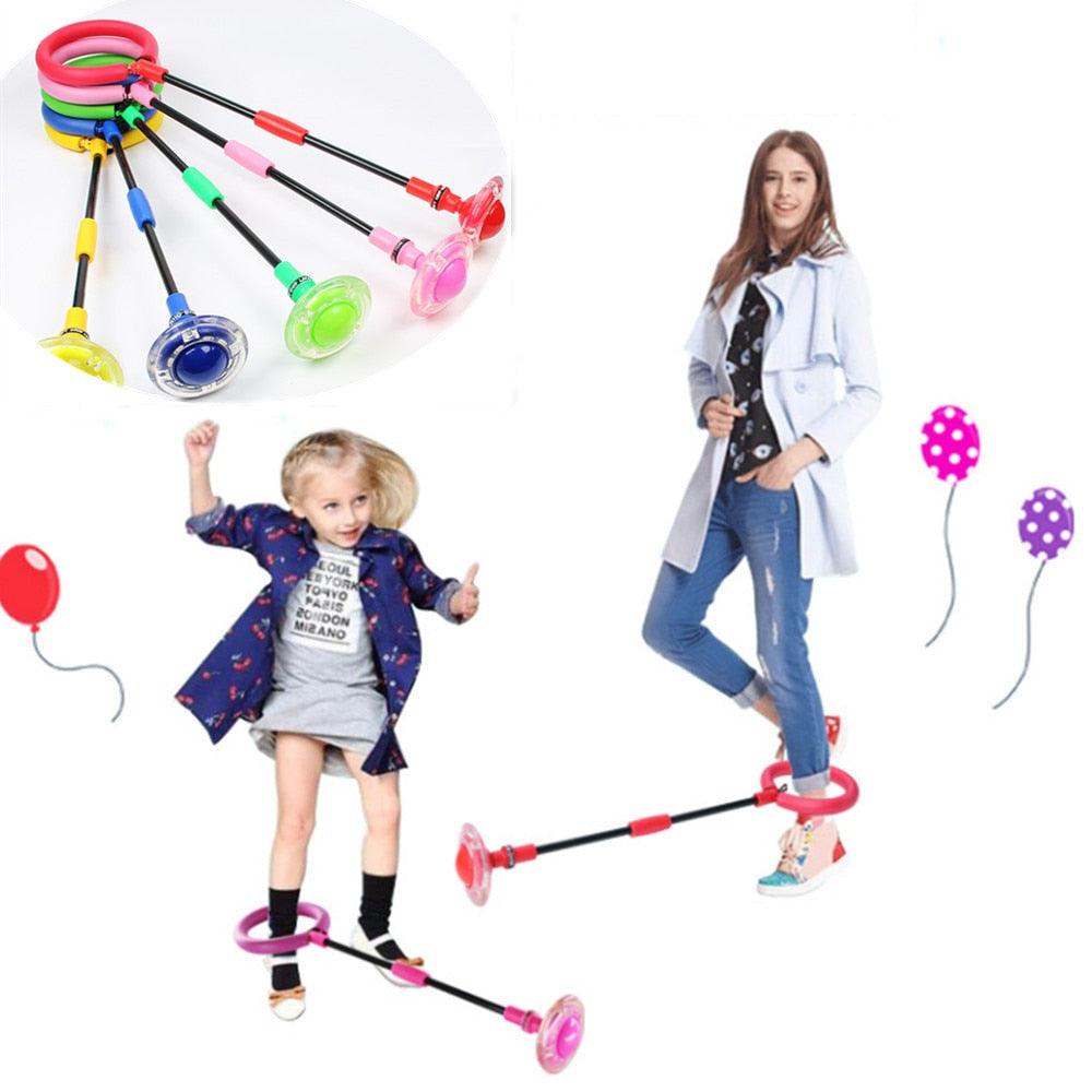 1PC Portable Folding Glowing Bouncing Balls One Foot Flashing Jumping Rope Ball Kids Toys Ankle Skip Ball Adult Fitness Training Flashing Jumping Ring Children Colorful Ankle Skip Jump Ropes Sports Swing Ball For Kids Boys Girls Toy