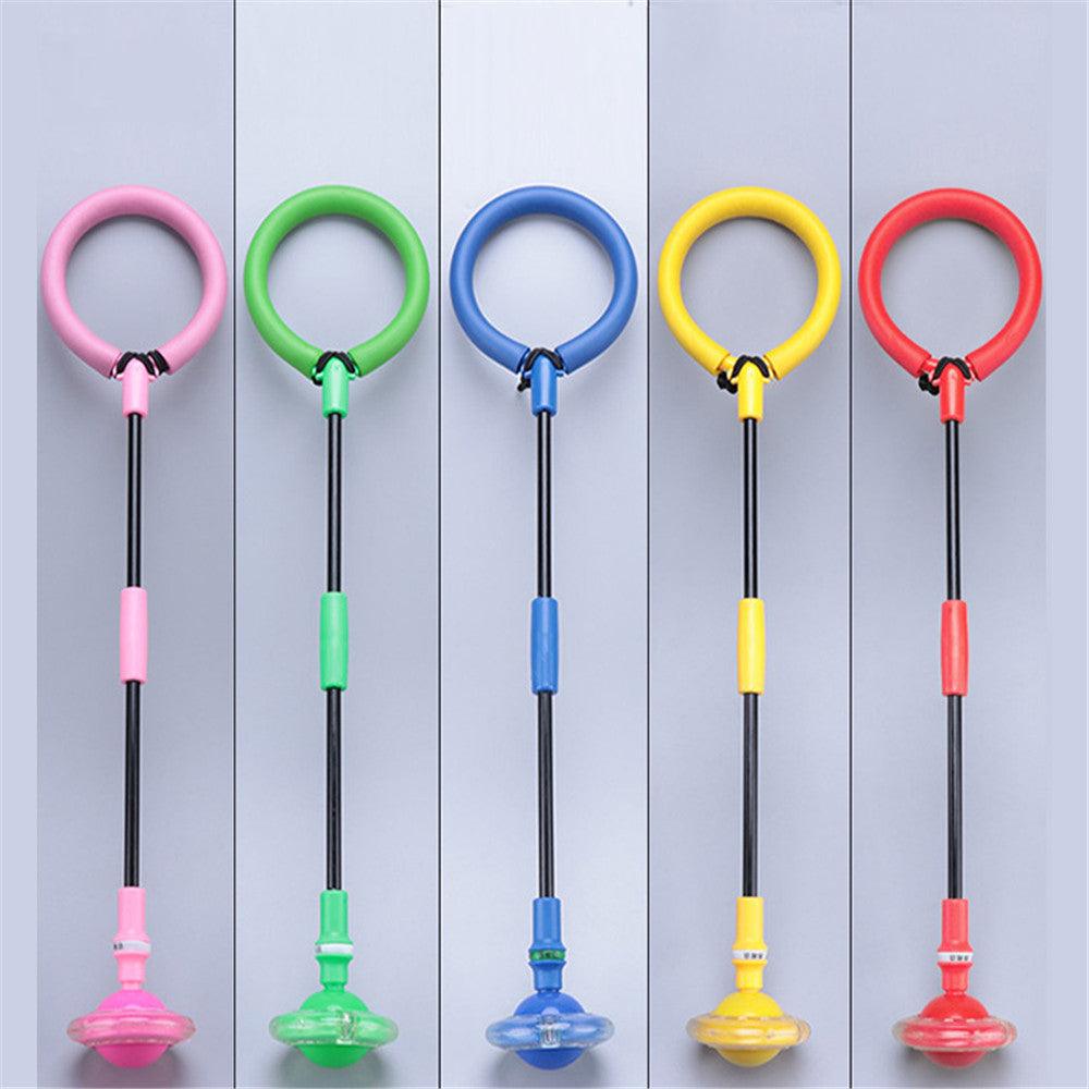 1PC Portable Folding Glowing Bouncing Balls One Foot Flashing Jumping Rope Ball Kids Toys Ankle Skip Ball Adult Fitness Training Flashing Jumping Ring Children Colorful Ankle Skip Jump Ropes Sports Swing Ball For Kids Boys Girls Toy
