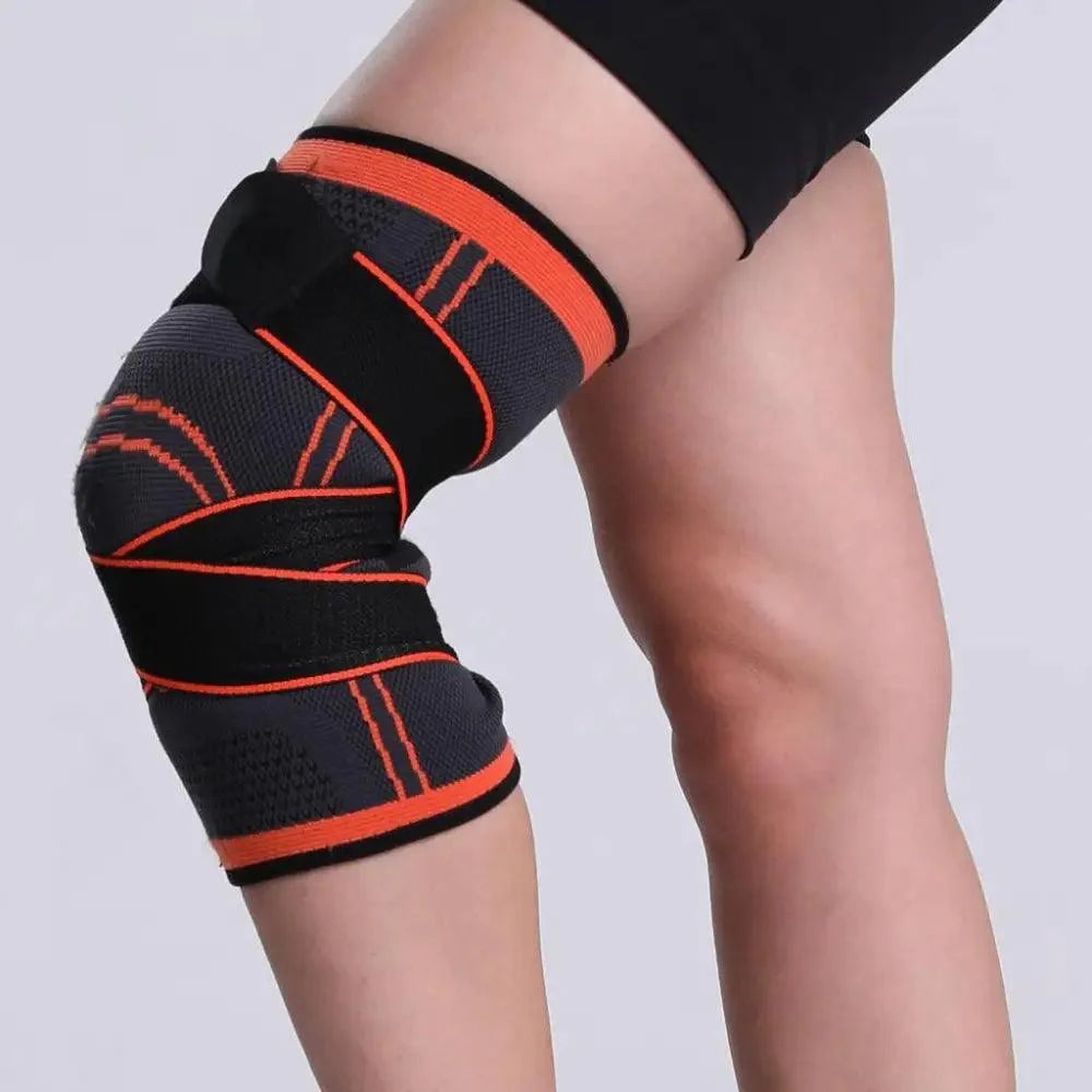 1PC Sport Knee Sleeve Support Men Kneepad Pressurized Elastic Knee Pads Fitness Gear Protector For Sport Improved Circulation Compression Support For Joint Pain