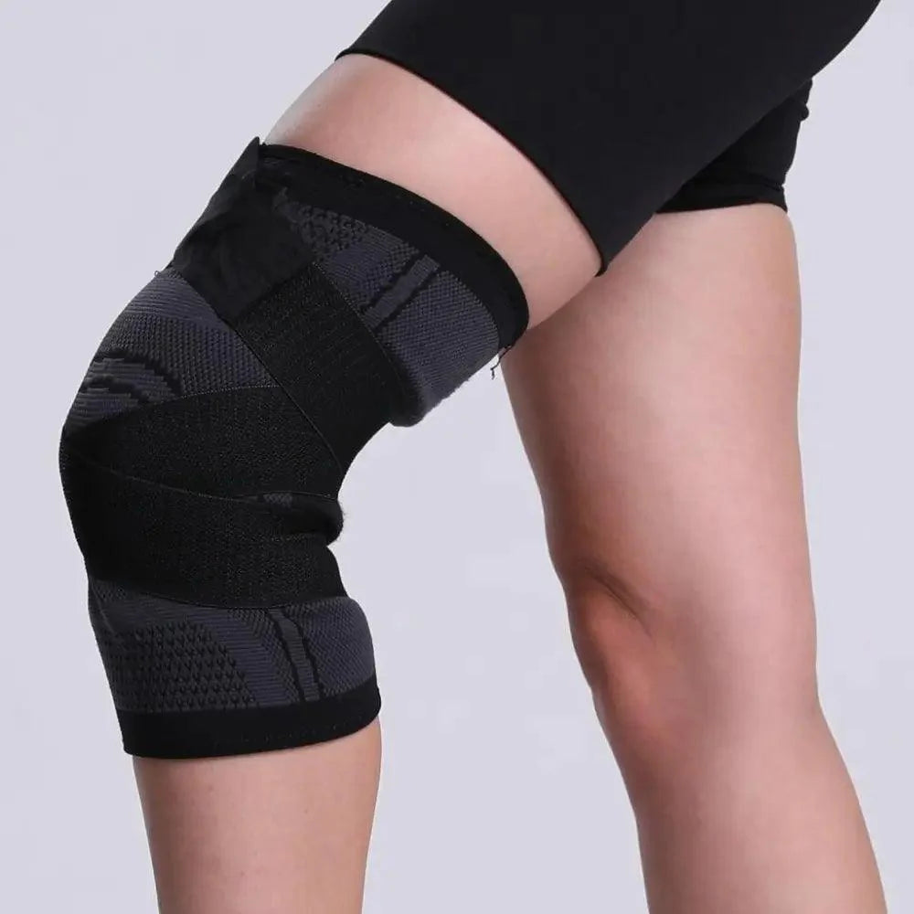 1PC Sport Knee Sleeve Support Men Kneepad Pressurized Elastic Knee Pads Fitness Gear Protector For Sport Improved Circulation Compression Support For Joint Pain