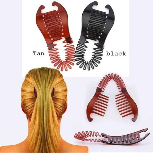1PC Woman Elastics Hair Braider Banana Clip Scorpion Type Hair Holding Tool Ponytail Rubber Bands Ponytail Mohawk Bun Maker Accessories For Curly Hair Women