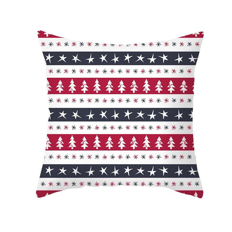 1Pcs Happy New Year Christmas Decorations Pillows Cover Merry Christmas Throw Cushion Covers Tree Reindeer Star Pillow Case For Party Home Decoration 45x45CM