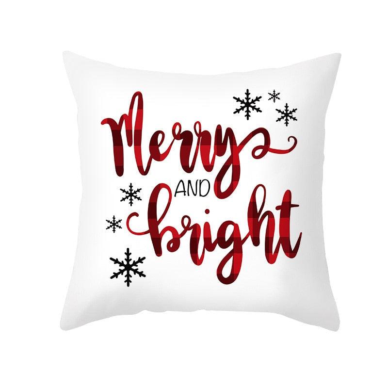 1Pcs Happy New Year Christmas Decorations Pillows Cover Merry Christmas Throw Cushion Covers Tree Reindeer Star Pillow Case For Party Home Decoration 45x45CM