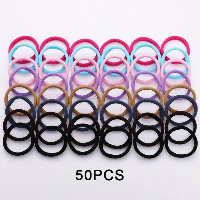 1Set 4cm Girls Cute Colorful Elastic Hair Bands Children Lovely Ponytail Holder Scrunchies Hair Ties Headbands Fashion Hairgrips Accessories For Party