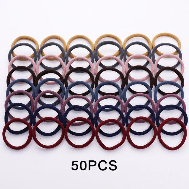 1Set 4cm Girls Cute Colorful Elastic Hair Bands Children Lovely Ponytail Holder Scrunchies Hair Ties Headbands Fashion Hairgrips Accessories For Party
