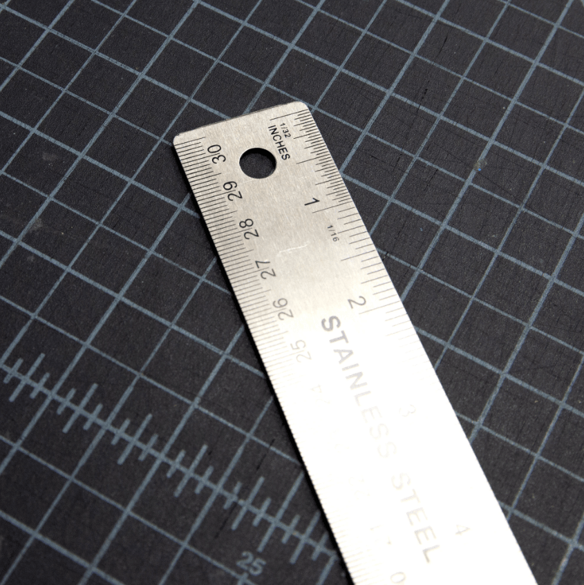 12" (30cm) Stainless Steel Ruler w/ Non Skid Back