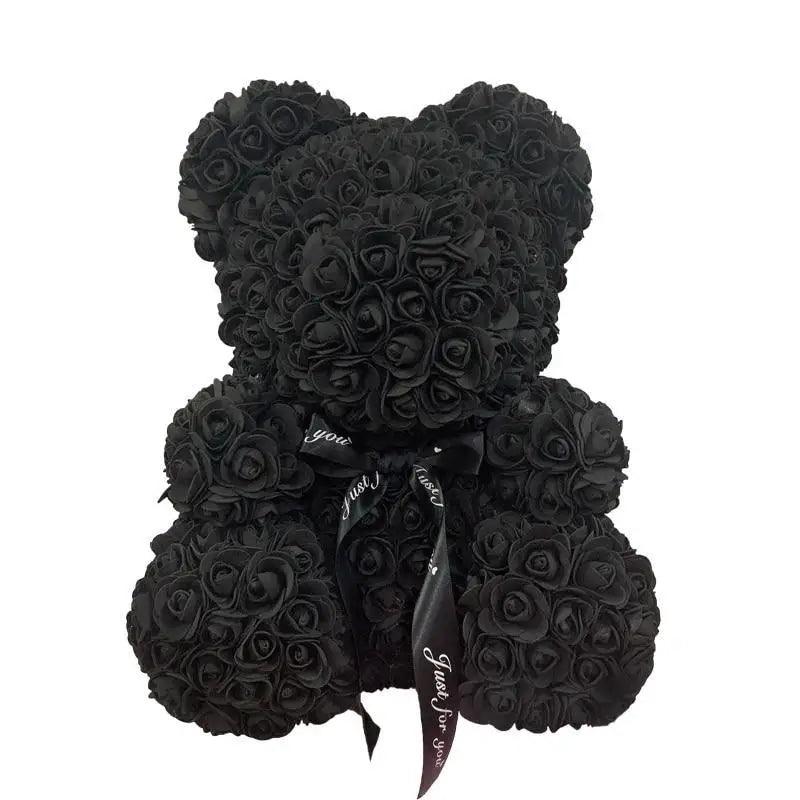 2021 Cute Artificial Flower Rose of Teddy Bear Christmas Decoration for Home Valentines Women Gifts