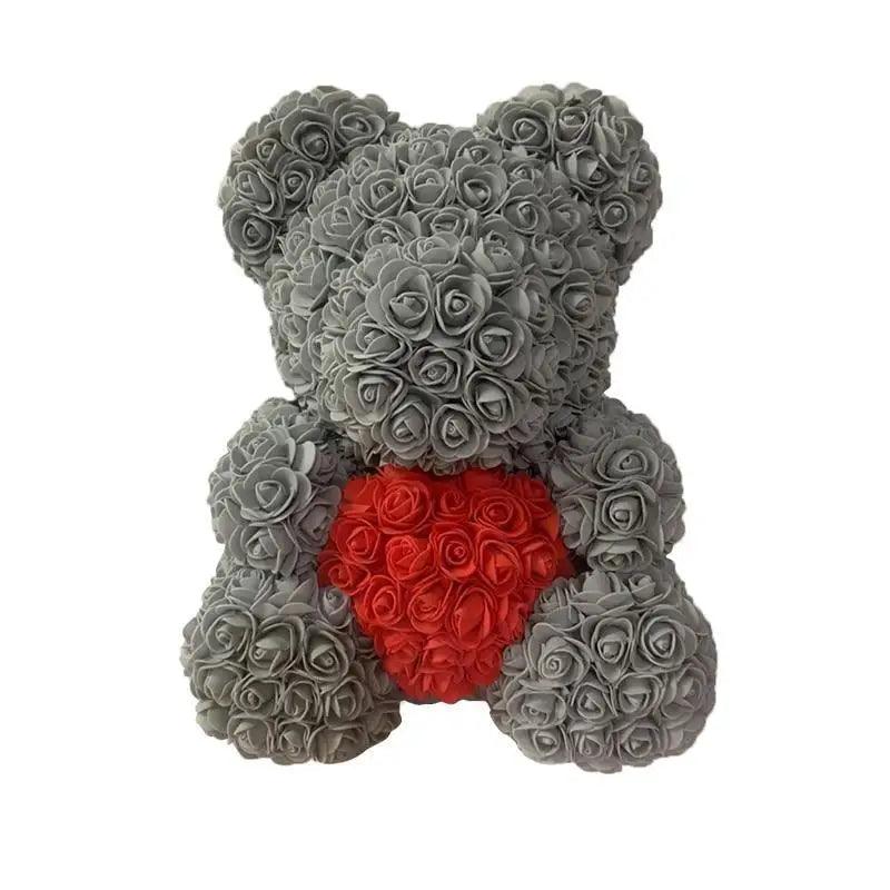 2021 Cute Artificial Flower Rose of Teddy Bear Christmas Decoration for Home Valentines Women Gifts