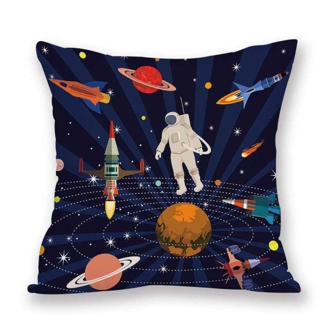 2021 New Space Home Pillow Universe Sun Planet Pillows Decorative Throw Pillow Cover Universe Outer Space Planets Star Pillow Case Pillow Cushion Covers Decorative Pillow Spaceship Cover
