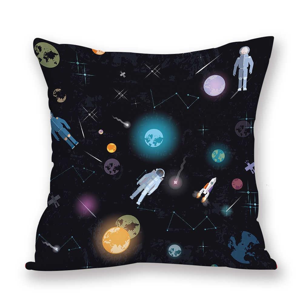 2021 New Space Home Pillow Universe Sun Planet Pillows Decorative Throw Pillow Cover Universe Outer Space Planets Star Pillow Case Pillow Cushion Covers Decorative Pillow Spaceship Cover