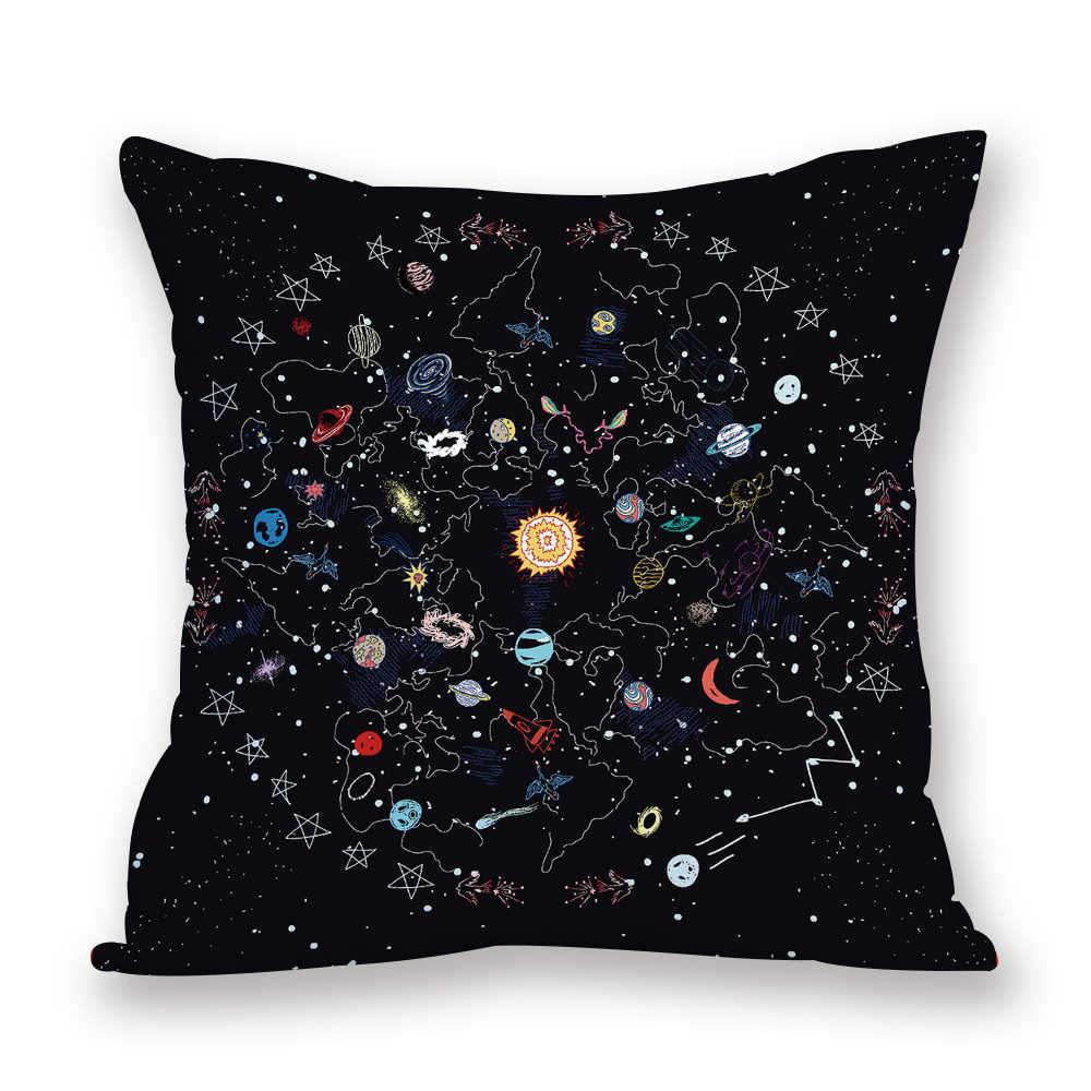 2021 New Space Home Pillow Universe Sun Planet Pillows Decorative Throw Pillow Cover Universe Outer Space Planets Star Pillow Case Pillow Cushion Covers Decorative Pillow Spaceship Cover