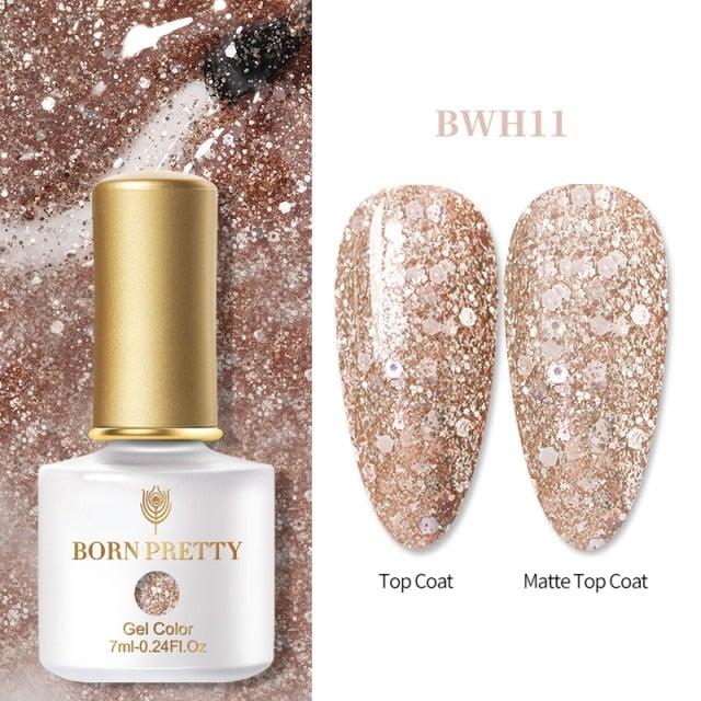 2021 New Womens Colorful Nail Gel Polish Modern Glitter Pink Purple UV Diamond Stylish Design Nail Colors Gel