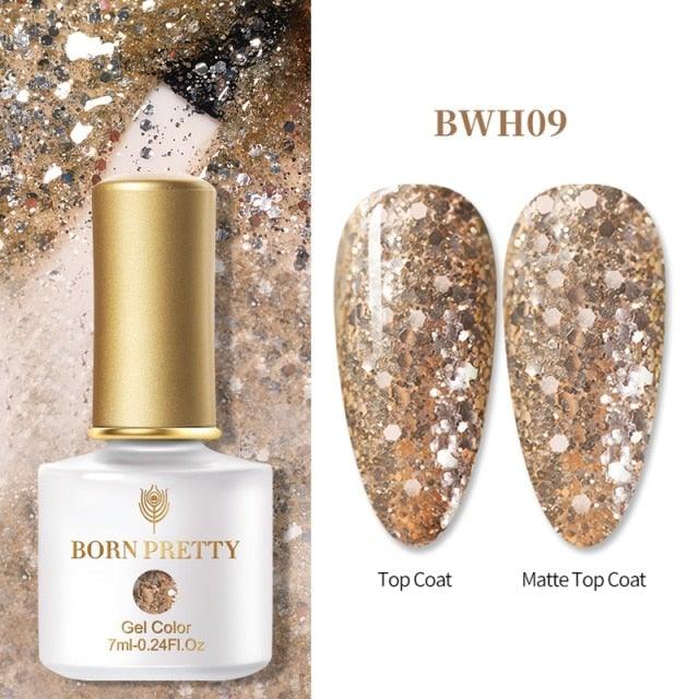 2021 New Womens Colorful Nail Gel Polish Modern Glitter Pink Purple UV Diamond Stylish Design Nail Colors Gel