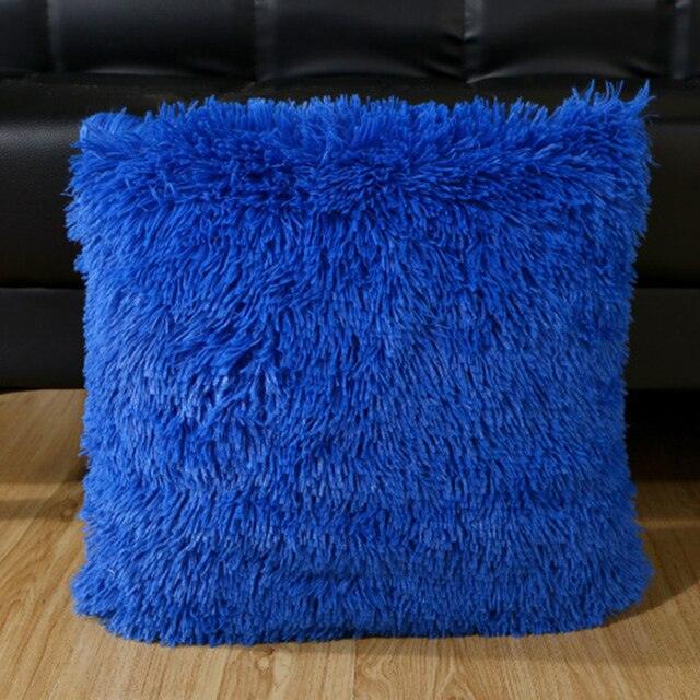 2021 Soft Fur Plush Cushion Cover Pillowcase For Home Decor Pillow Cover Bed Sofa Decorative Soft Fluffy Plush Pillowcases Square Autumn Cushion Covers For Living Room