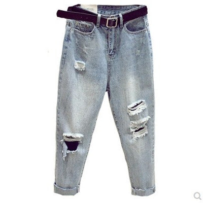 Women's summer ripped jeans