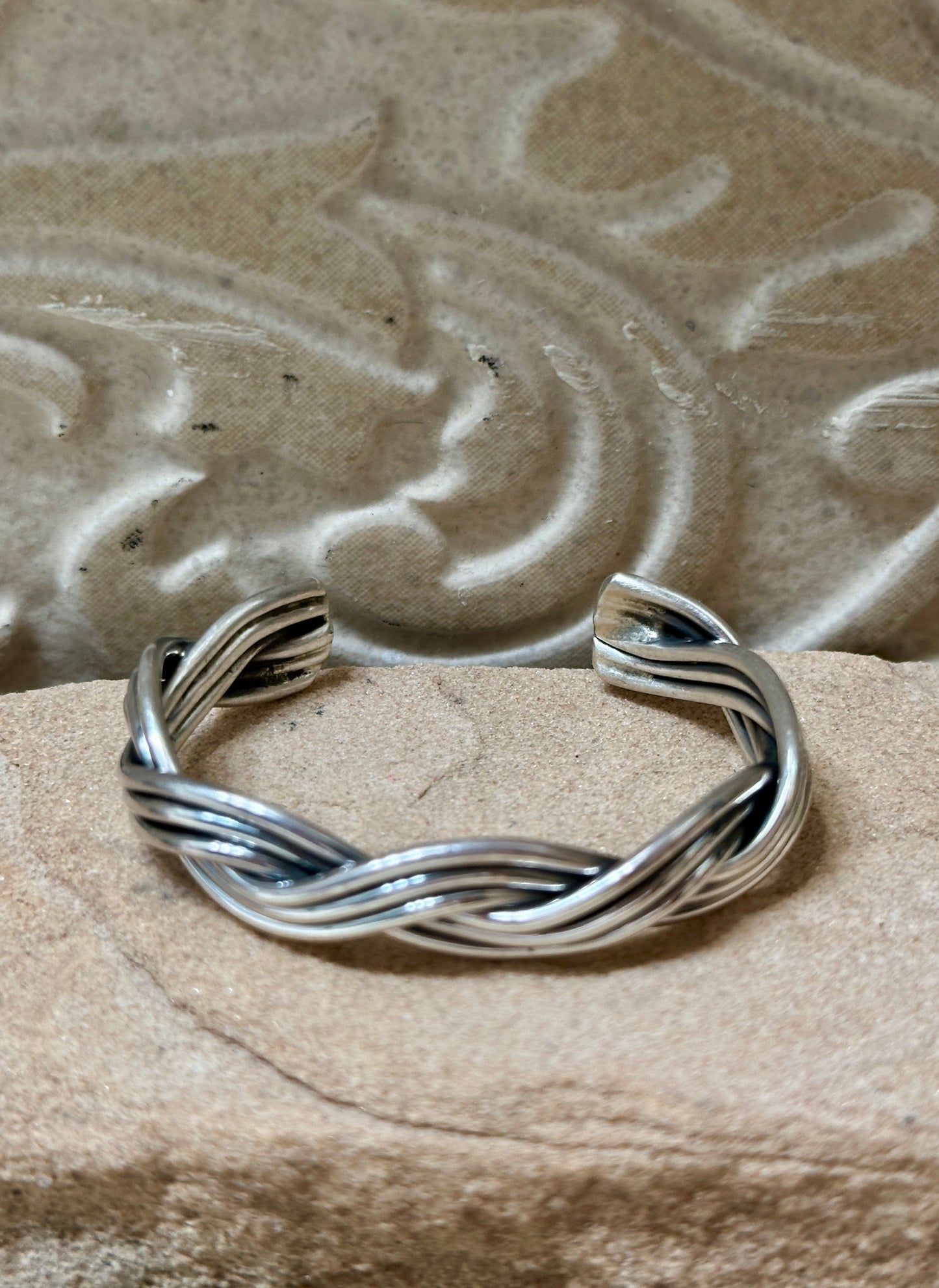 Handcrafted Sterling Silver Rope Twist Baby, Child Cuff Bracelet