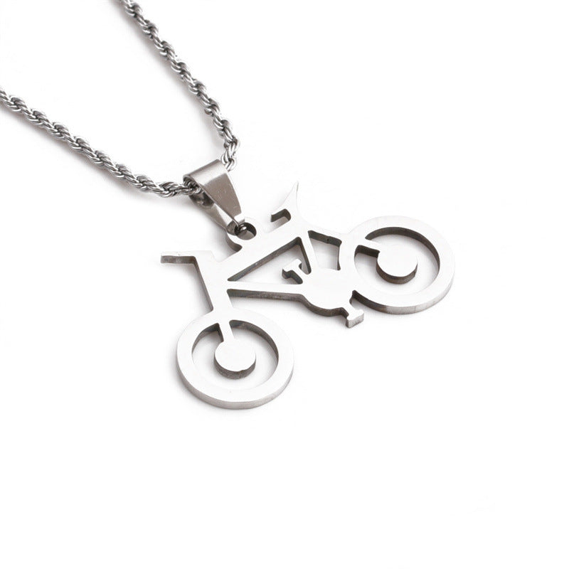 Titanium Steel Hip Hop Bike Pendant Fully Polished