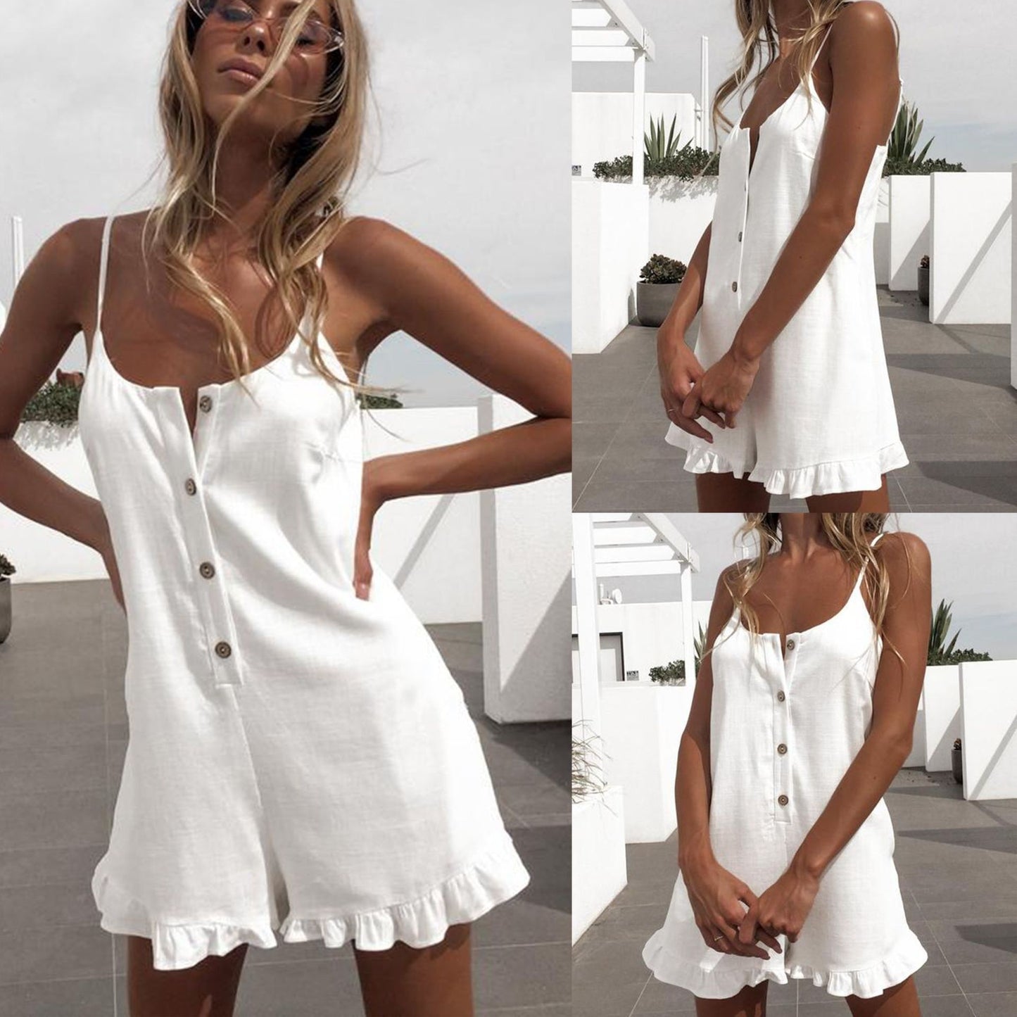 Summer strap ruffle jumpsuit