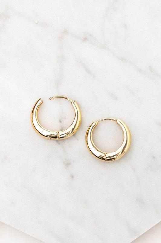 14K STAINLESS STEEL EVERYDAY HUGGIE EARRINGS