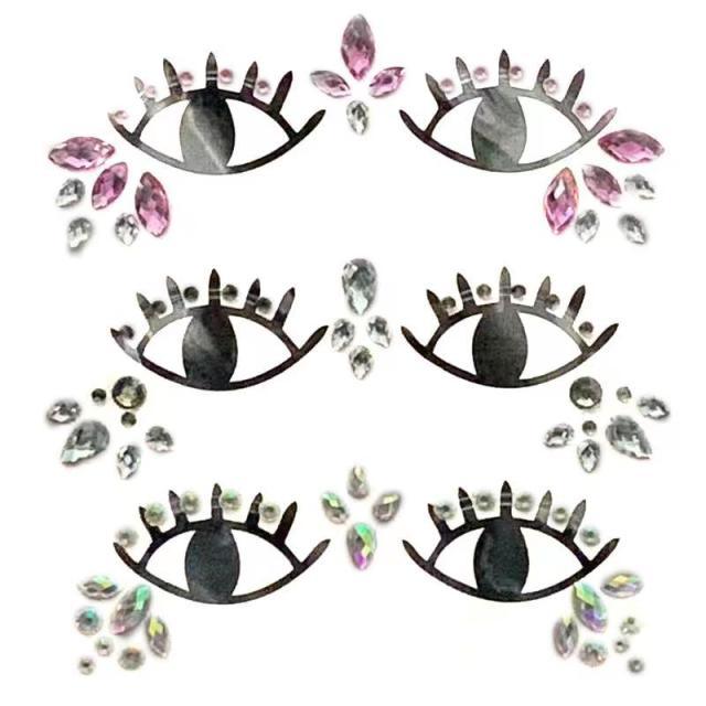 23 Sets Glitter Face Jewels Sticker Temporary Party Face Makeup Tattoo Face Gems Glitter Face Jewels Crystal Stickers For Womens