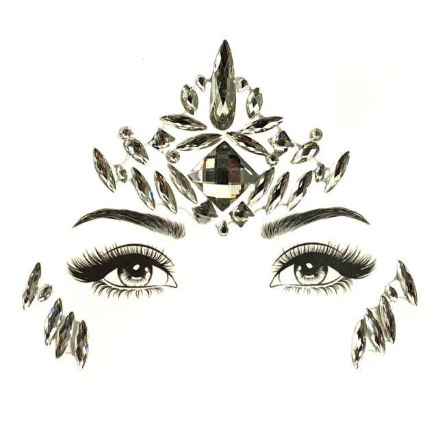 23 Sets Glitter Face Jewels Sticker Temporary Party Face Makeup Tattoo Face Gems Glitter Face Jewels Crystal Stickers For Womens