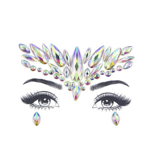 23 Sets Glitter Face Jewels Sticker Temporary Party Face Makeup Tattoo Face Gems Glitter Face Jewels Crystal Stickers For Womens